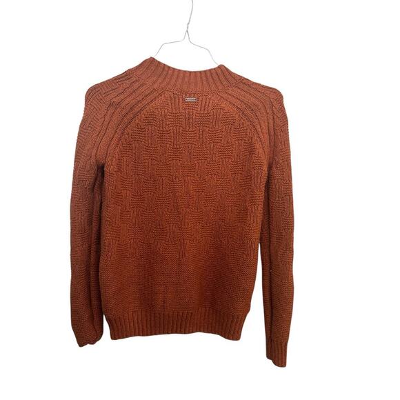 prAna Women's Red Mock Neck Raglan Sleeve Sky Meadow Sweater Size XS - Picture 5 of 7